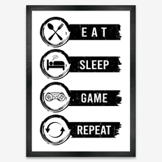 #3 Eat sleep game repeat - Plakat