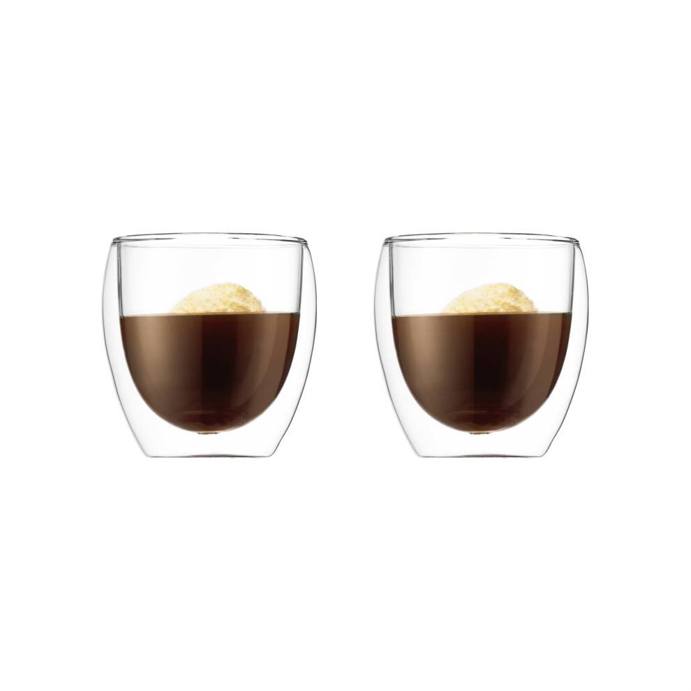 Bodum 8 oz pavina dobbelt vægglas høj varme borosilikat glas 2 pack klar