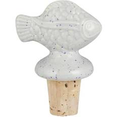 Ib Laursen Bottle Stopper with Fish Light Blue