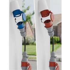 dé 11kW CEE 16A 5Pin Adapter Set Including 3Phase 32A Red, 1Phase 16A Blue, 1-Phase Schuko Plug for