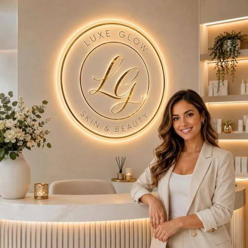 Personalisiertes LED Neon Logo Schild, Dimmbare Personalisierte Neon Leuchtreklame mit Firmenlogo, Neon Schild Personalisiert Logo, Shop, Café, Bar & Büro, Firmenlogo