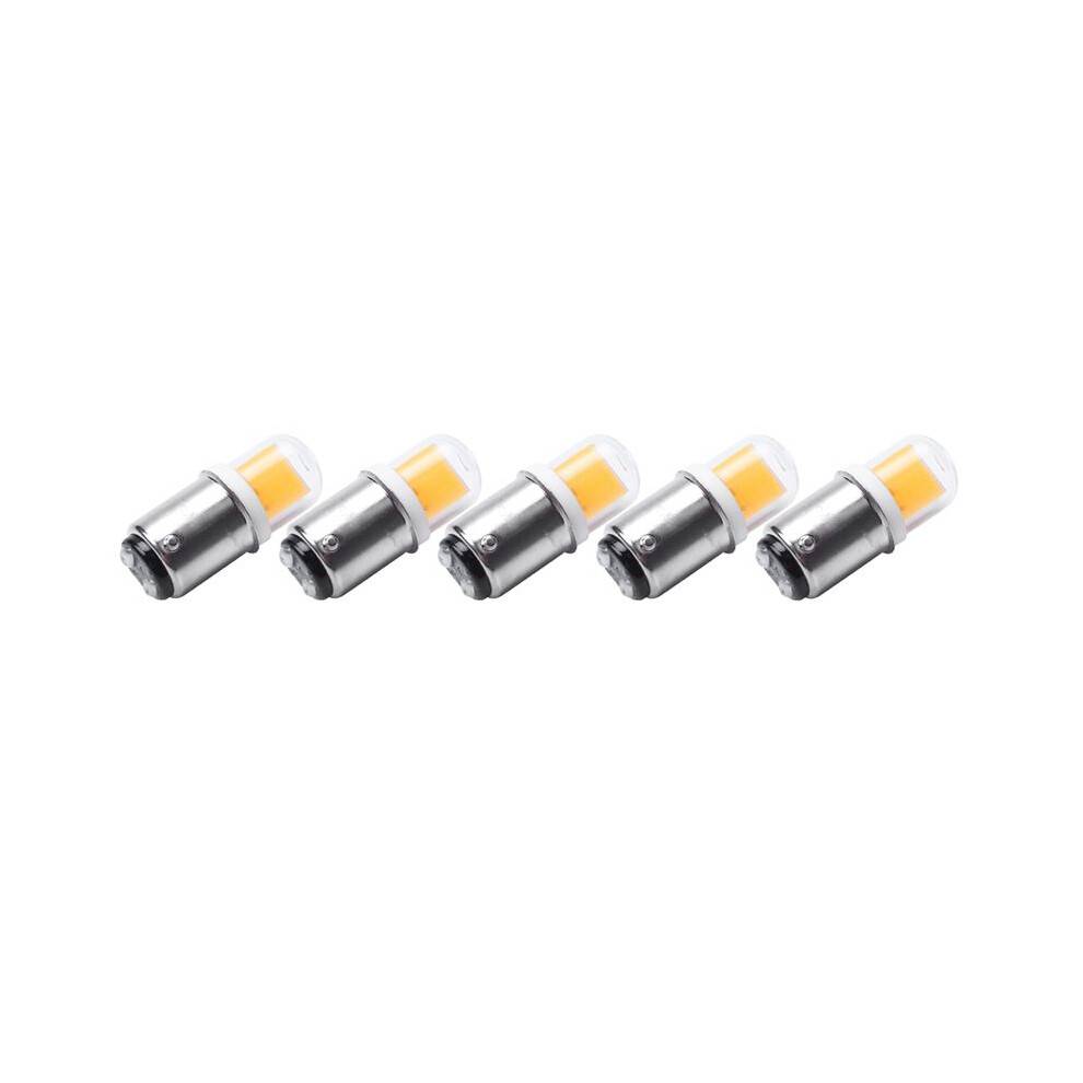 5X BA15D LED Light Bulb 3W 110V 220V AC Non-Dimming 300 Lumens COB 1511 LED Lamp for Chandelier Sewing(Warm White)