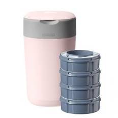 Sangenic Tippee Twist & Click Windeleimer inkl. 4 Kassetten Dezentes-Pink