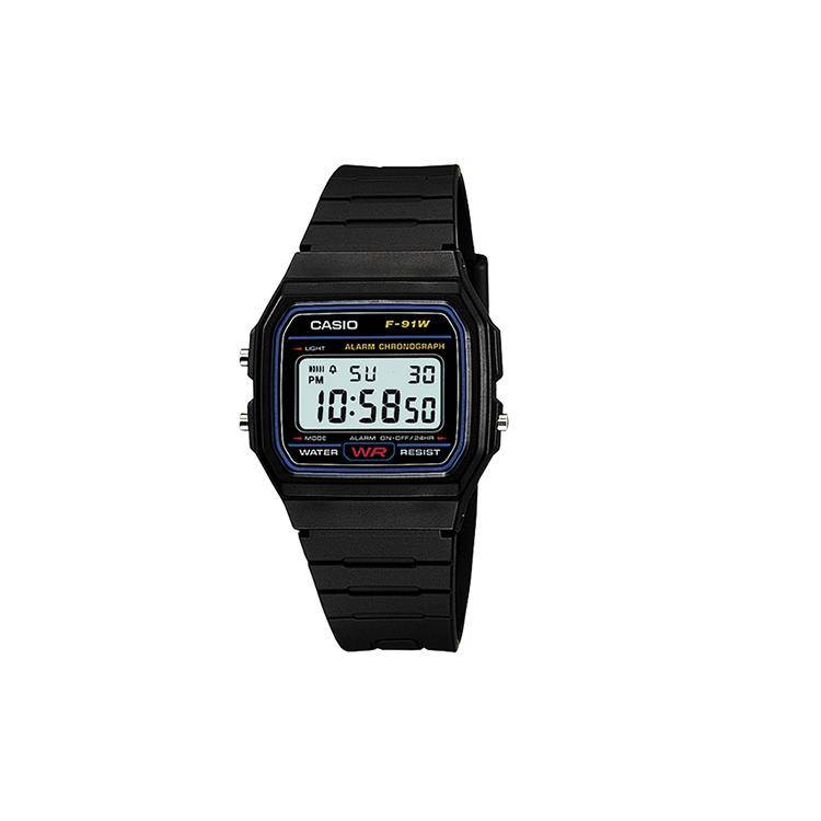CASIO Unisex YOUTH Svart Klocka F-91W-1 F-91W-1 black