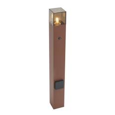 Industriell utomhuspollare rostbrun med rökglas 70 cm med skymningssensor IP44 - Danmark