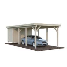Palmako Karl carport med redsskabsrum grundbehandlet transparent 23,1 m2