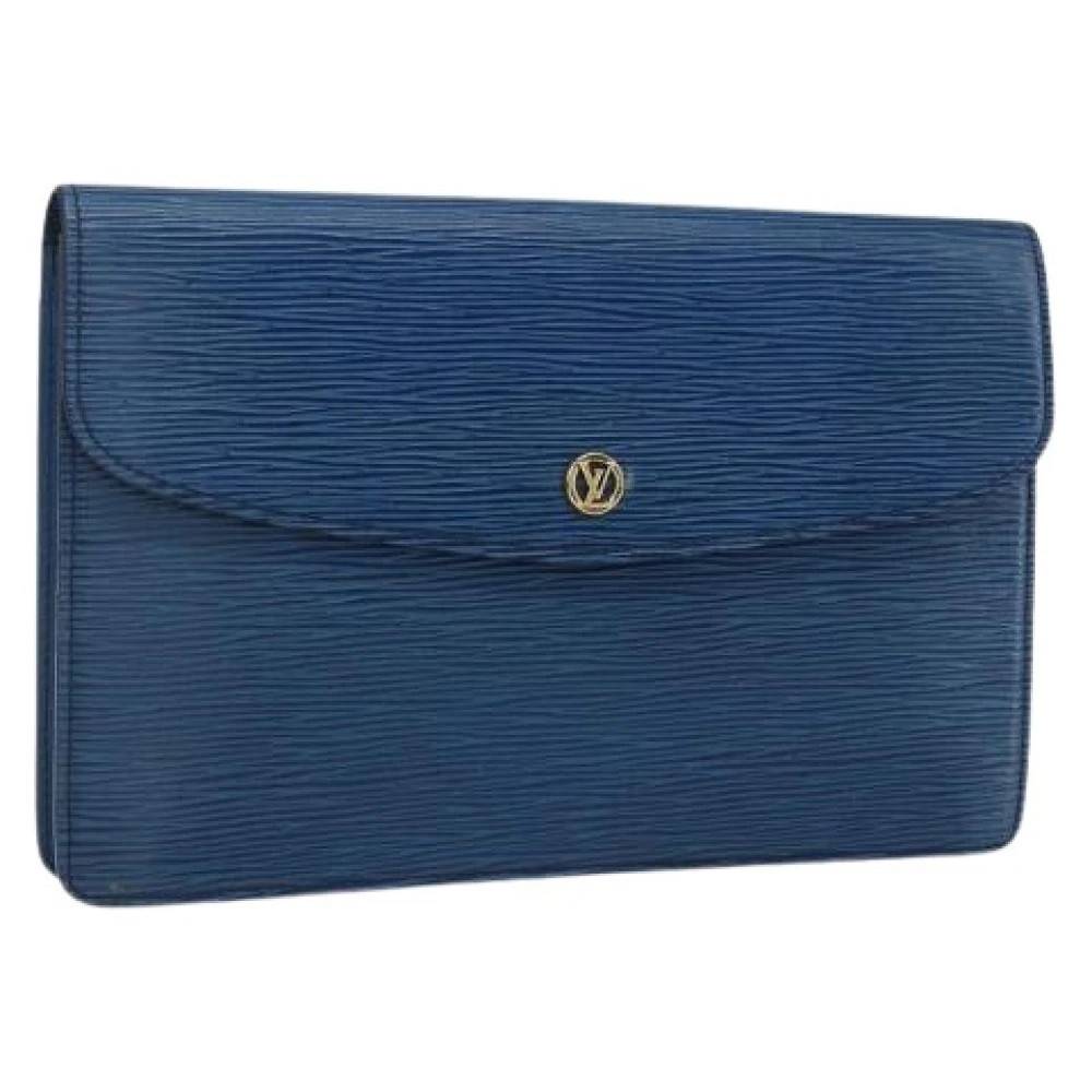 Louis Vuitton Vintage Pre-owned Vintage Clutch - Vintage - Dame - Blå - ONE SIZE - Læder