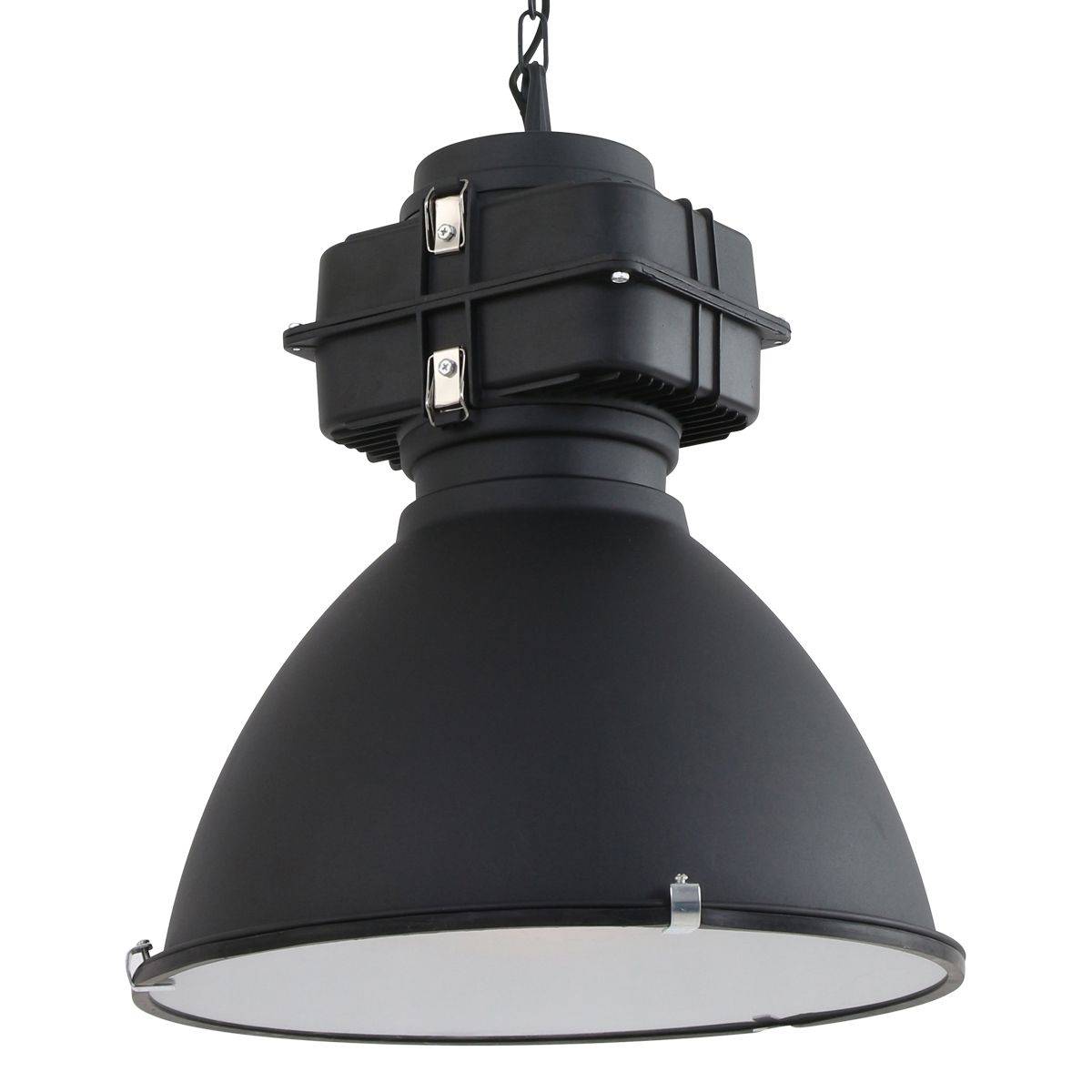 Bale - industri loftlampe i grå eller sort metal, skærmdiameter 47 cm. Metal - sort