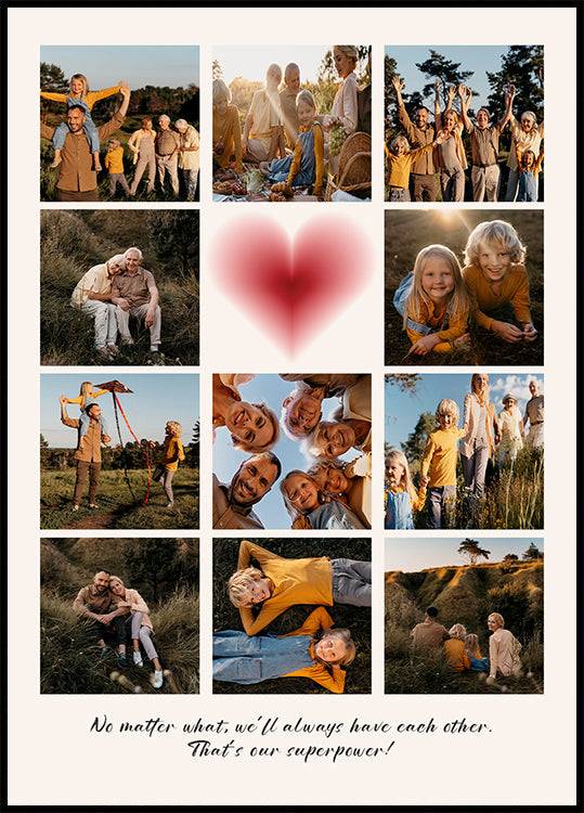Family Personalized Photo Collage Poster (100x140cm) - Plakater > Fotografiska Posters, Personliga Posters