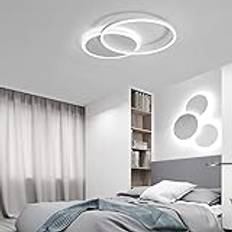 Led Ceiling Lights, Dimmable Led Ceiling Light for Living Room, Flush Mount Lighting Fixture with Remote Control, Acrylic Chandelier Ceiling Lights for Bedroom Lounge/Coffee/6Heads (White 2Heads)