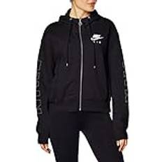 Nike Dam W NSW AIR HOODIE FZ FLC BB-tröja, Svart/(Ice Silver), L