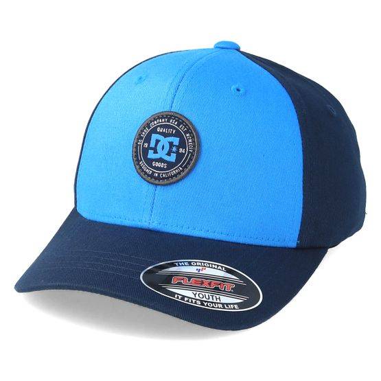 DC - Blå flexfit Keps - Kids Curve Breaker B Blue/Navy Stretch Fit @ Hatstore