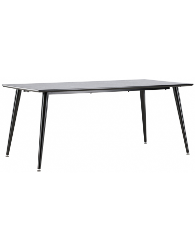 Dip spisebord i stål og mdf H75 x B180 x D90 cm - Sort
