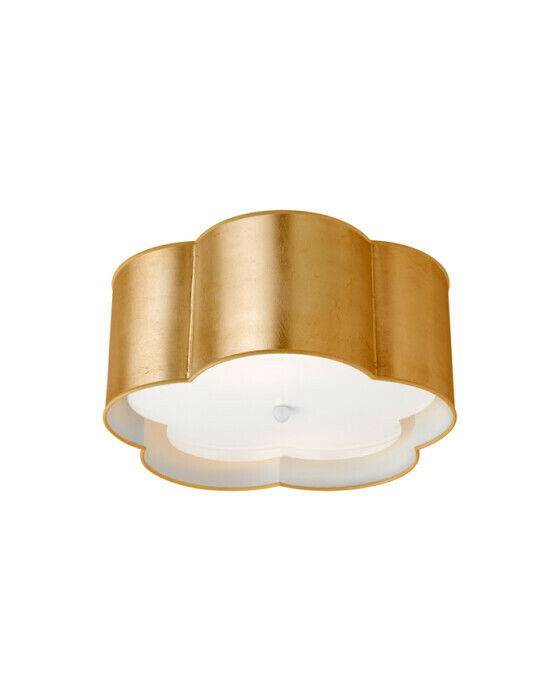 Bryce Medium Flush Mount Gild and White