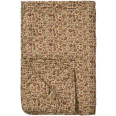 Quilt med røde, orange og grå blomster