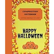 Composition Notebook: Candy Corn Halloween Notebook, Wide Ruled, 120 Pages, 7.5" x 9.25", (Candy Corn)