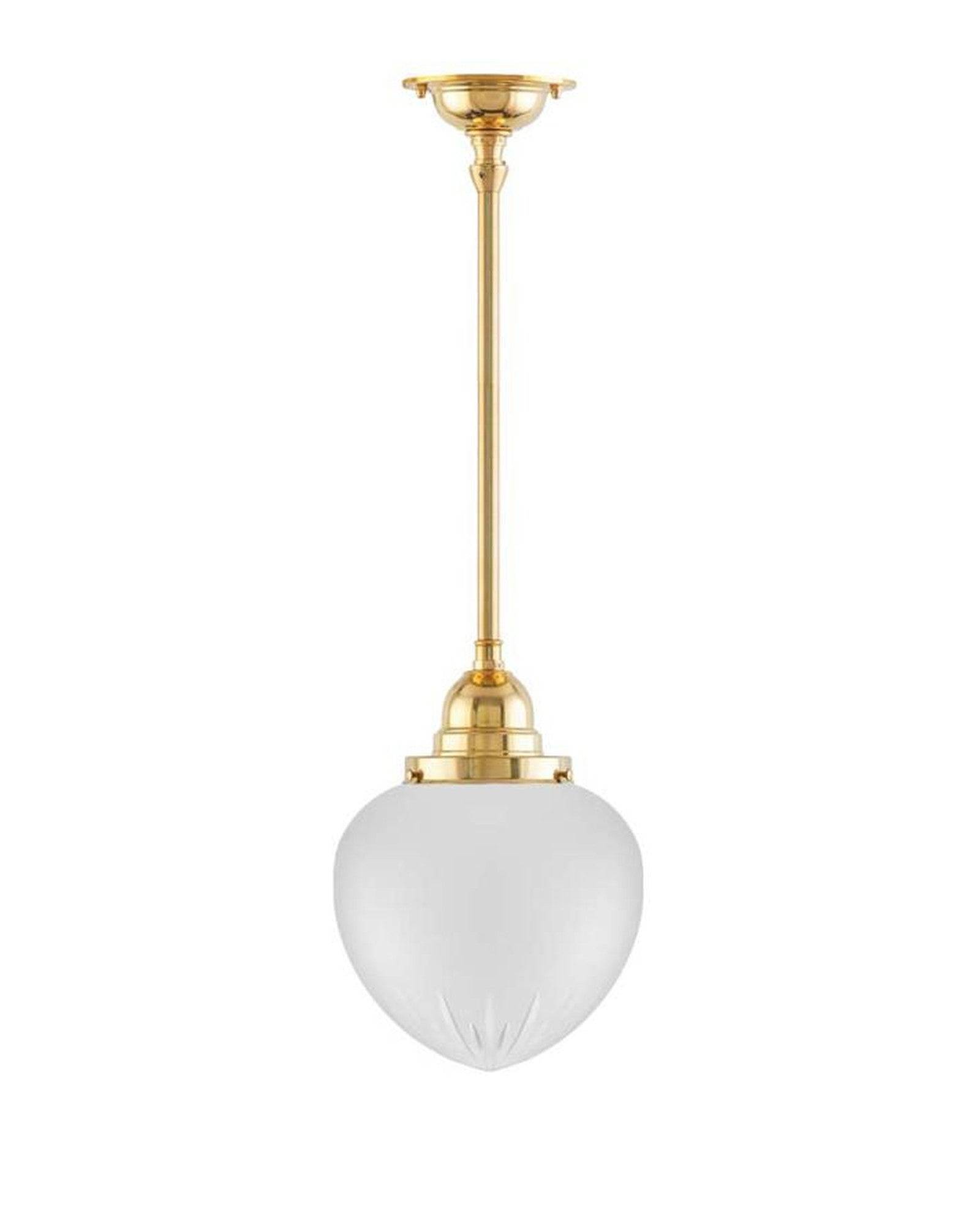 Taklampa - Byströmpendel 100 mässing, mattdroppe - 20 cm