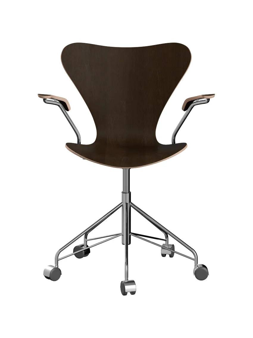 3217 Serie 7 Kontorstol af Arne Jacobsen Uden polstring / Mørkbejdset / Ingen farve - Jacobsen Plus