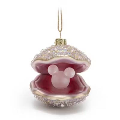 Oyster with Mickey Mouse Icon 'Pearl' Glass Ornament - Multicolored