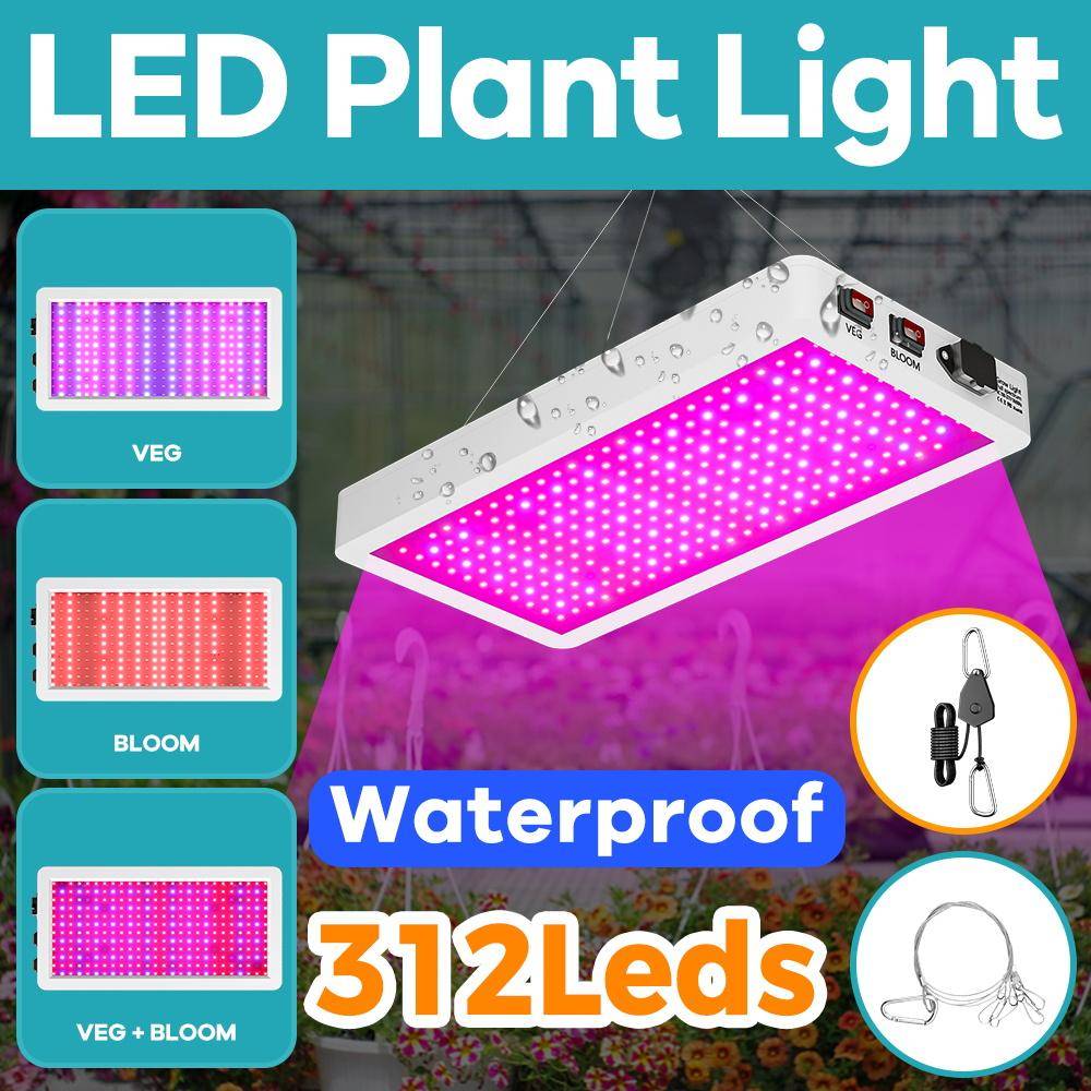 500W LED Plant Grow Light 220V Full Spectrum Hydroponic Vegs Growth Fill Lamp 110V Växthustält Fröplantor Odlingsbelysning