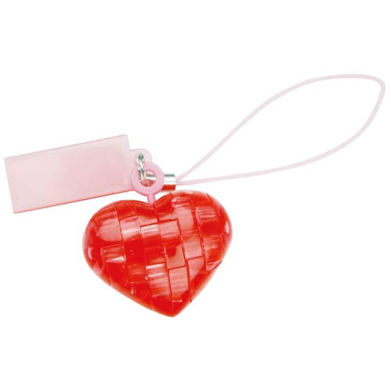 Crystal Puzzle | 3D Mini Herz Rot | Transparentes Design | 14 Teile...