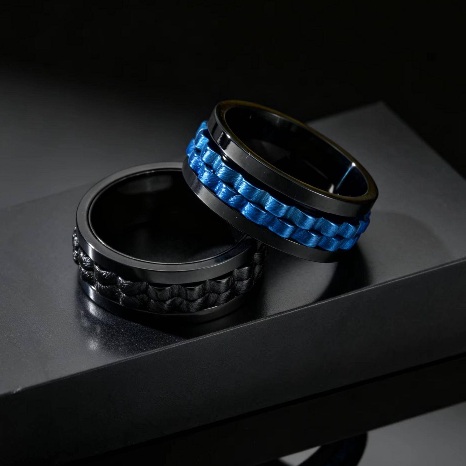 Spinnerring i rostfritt stål för män Anti-stressprydnad Roterande Fidget-ring Ångestlindring Mode Finger smycke Storlek 7-12