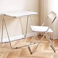 PRMTYUP Folding Tray Table & Chair Set,Acrylic Tv Tray Table & Stool,Modern Foldable Desk Small Kitchen Desk Coffee Table with Chair,for Living Room,Bed Room,Kitchen,Outdoor,E,Tray Table & Chair