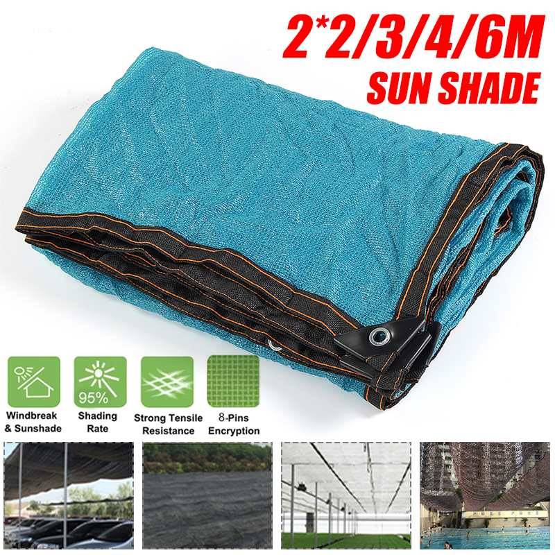 8 stift krypterad markis solskydd solskydd segel för utomhusträdgård strand camping uteplats pool bil solskydd tält solskydd - 2 x 6m