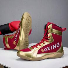 Professionella brottningsskor Herr Höga boxningsskor Träningsskor Muay Thai Kickboxning Fitnessskor - Röd (EUR39,EUR40,EUR41,EUR42,EUR43,EUR44,EUR45,EUR46,EUR47)