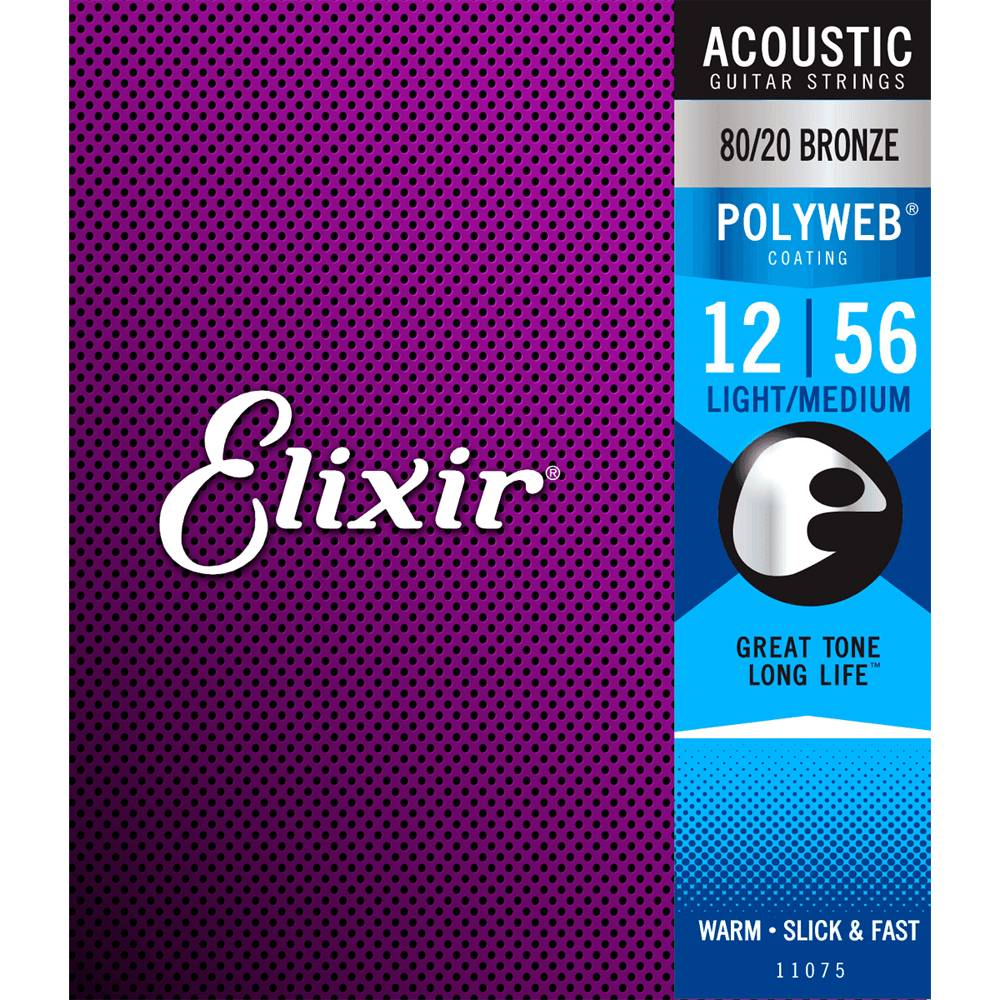 Elixir Polyweb 80/20 Bronze Acoustic Strings 012-056