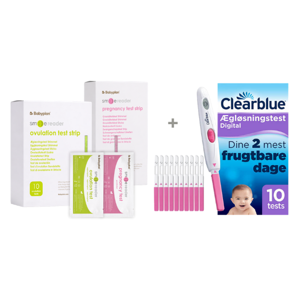 Pakke med Clearblue ægløsningstest + ny Smile Reader