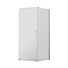 Duschhörn JUNGBORN sette 100x100 krom klarglas svängdörr vänster/vägg höger smutsavvisande med handtag