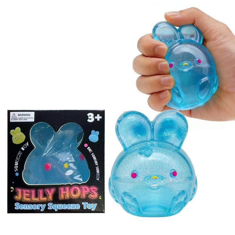 Schylling Needoh Nice Cube Sensorisk Fidget Cube Stresslindring Mjuk Kub Anti-Ångest Klämbar Objekt För Fokus Population blue