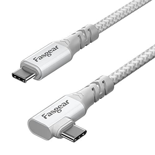 USB-C 3.2 Gen 2 x 2-kabel, 3,3 m rät vinkel, 20 Gbps/100 W snabbladdning, 4K 60 Hz, kompatibel med MacBook Pro, iPad Air 4, Thunderbolt 3/4-bärbara datorer, Galaxy S22 Ultra, USB-C-skärmar (grå)