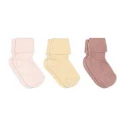 Rib baby strømper 3-pak - Woodrose 15/16