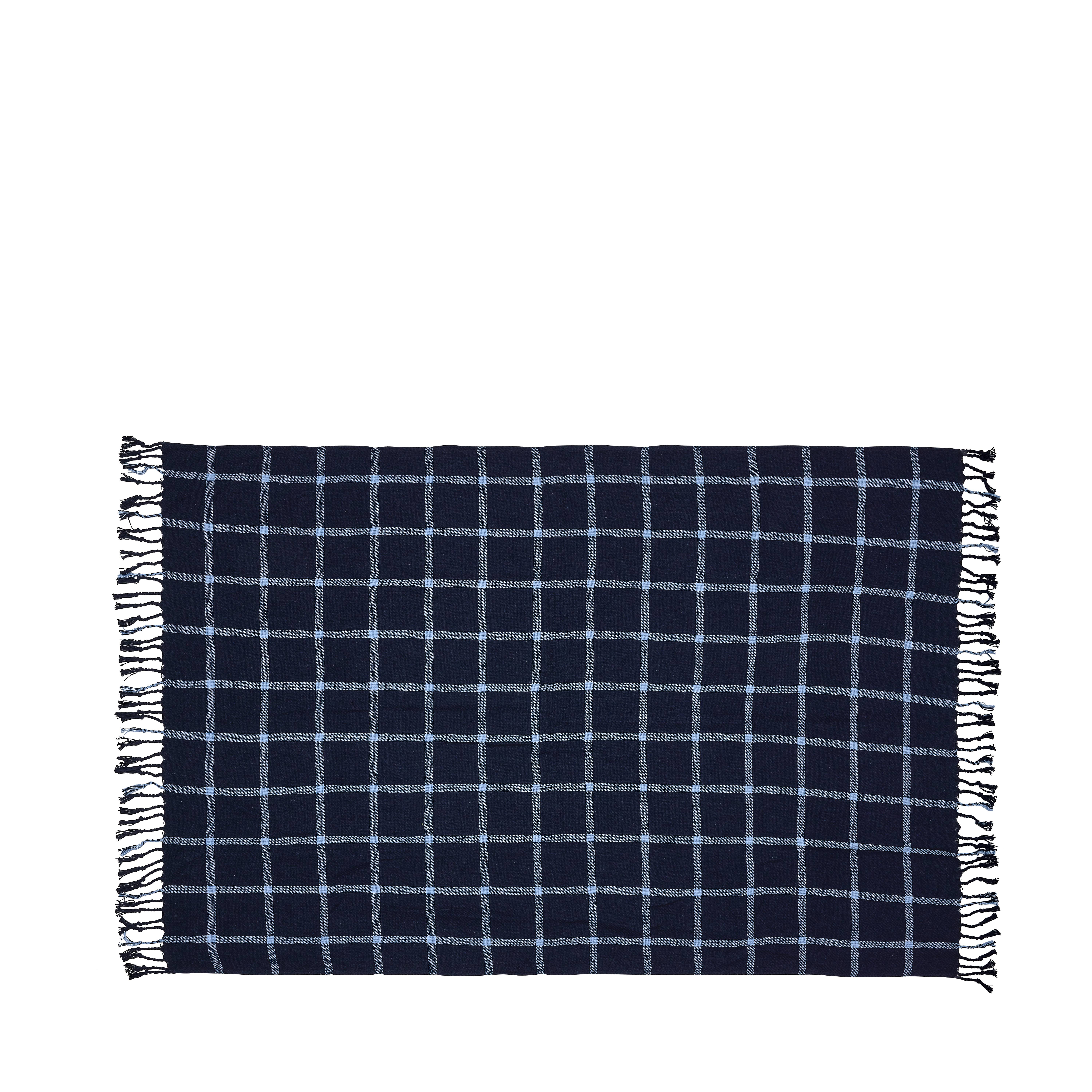 Flok Plaid Mørkeblå