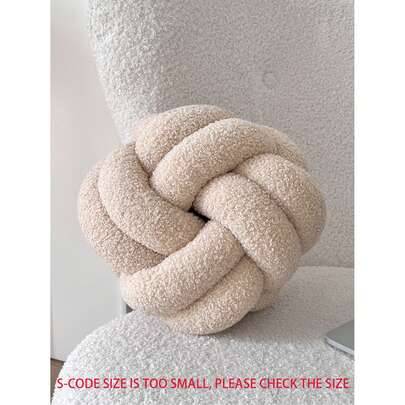 1 st enfärgad mångsidig åttkantig dekorativ kudde i fuskpäls, lämplig för soffa, soffbord, sovrum, beige (L,M,S)