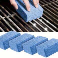 TEMU 4pcs Heavy-duty Grill Cleaning Pads Set - Bristle-free Scrubber For Bbq Grates, Oven Racks & Camping Cookware - Non-scratch Heat-resistant Brush For Gas/ Charcoal/ Outdoor Grills