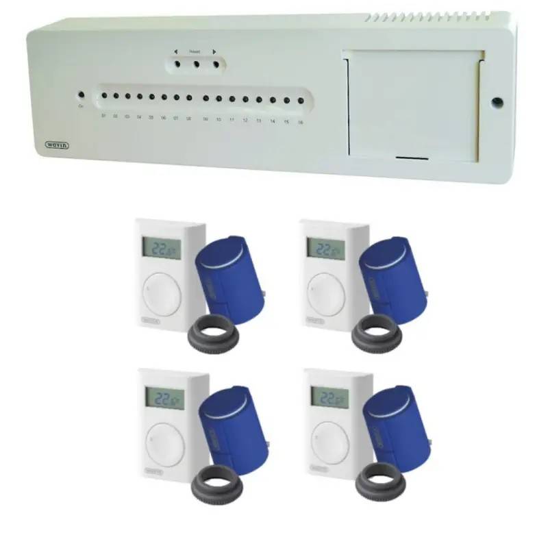 Wavin AHC 9000 trådløs gulvvarmestyring uden display - 4 kredse Ingen IR sensor