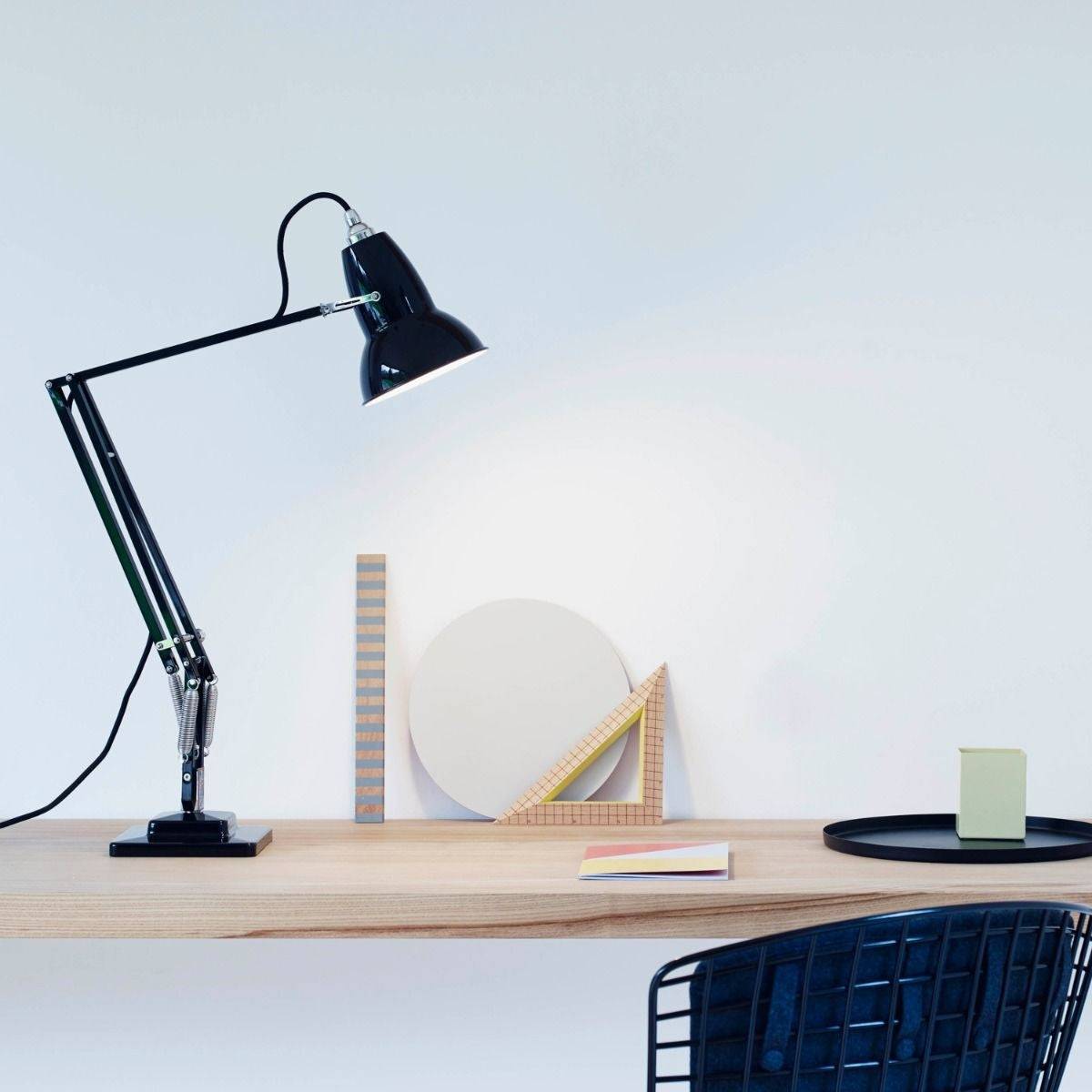 Original 1227 bordlampe Anglepoise - Sort / Bordpatron