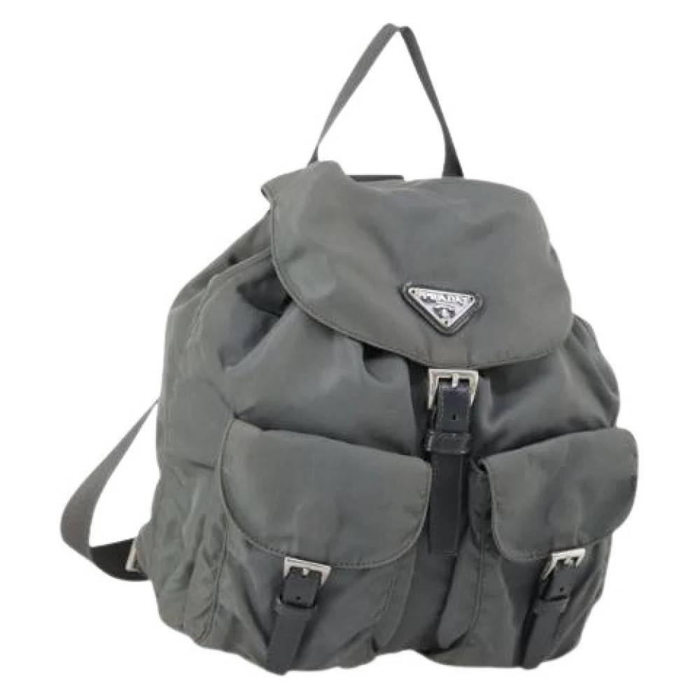 Prada Vintage Pre-owned Vintage Rygsæk - Vintage - Dame - Grå - ONE SIZE - Uld