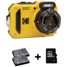 Kodak Pixpro WPZ2 + 2 Akku + microSD Bundle Digitalkamera 15 Megapixel Zoom (optisk): 4 x Gul inkl. Batteri, Blixt, Minneskort Bildstabilisering, WiFi,