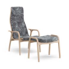 Lamino fåtölj + pall - Bok lackad/Espresso