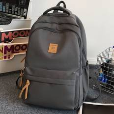 Canvas Backpack Large Capacity School Bag Casual Travel Rucksack Laptop Bag College Bag Summer Dad Bag For School Multi-Functional For Books For Schoo - Grey - one-size