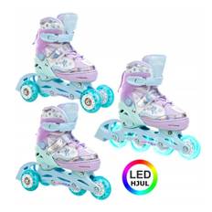 Raven ISLA 3-i-1 med LED-hjul - Justerbar over hele 4 sko-numre med smart kliksystem Str. 34-37