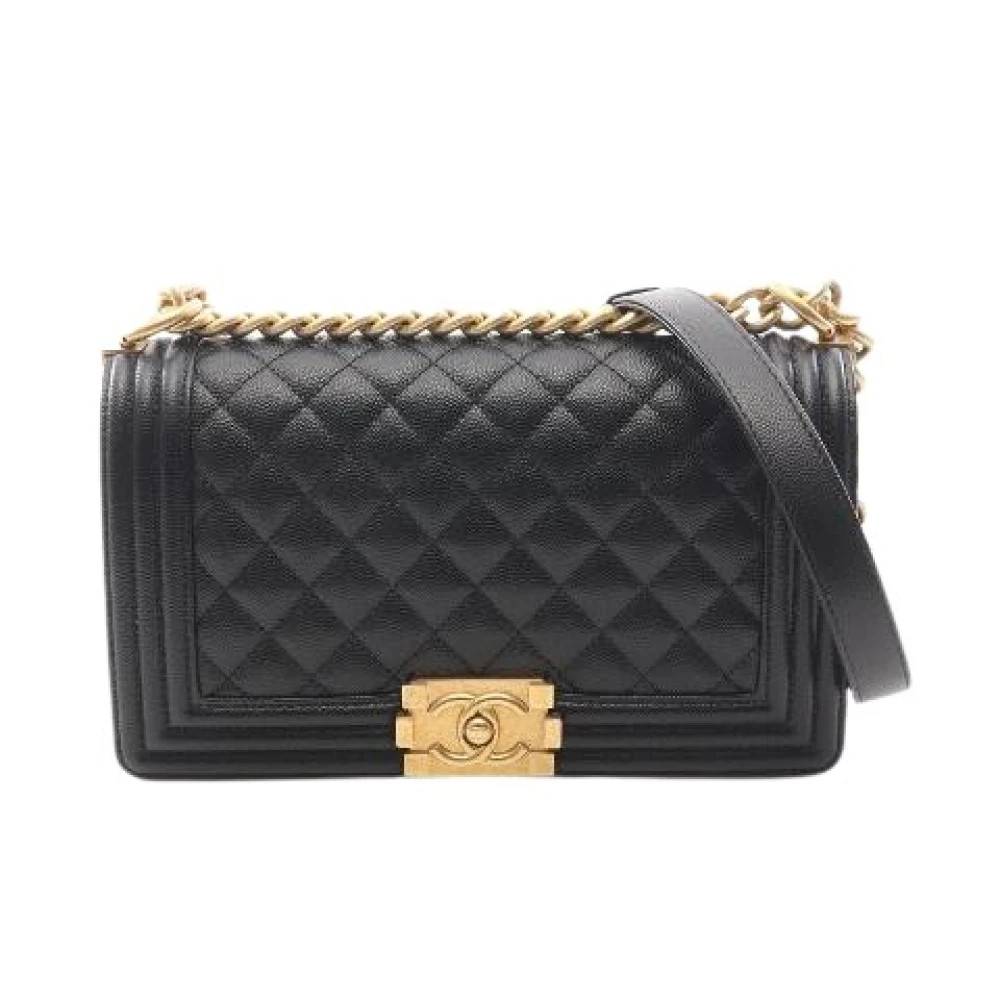 Chanel Vintage Pre-owned Boy Chanel Læder Skuldertaske - Vintage - Dame - Sort - ONE SIZE - Uld