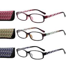 Läsglasögon från Eyekepper: Läsare 3-pack läsglasögon för kvinnor med vackert mönster och mjukt fodral för damer +2,25