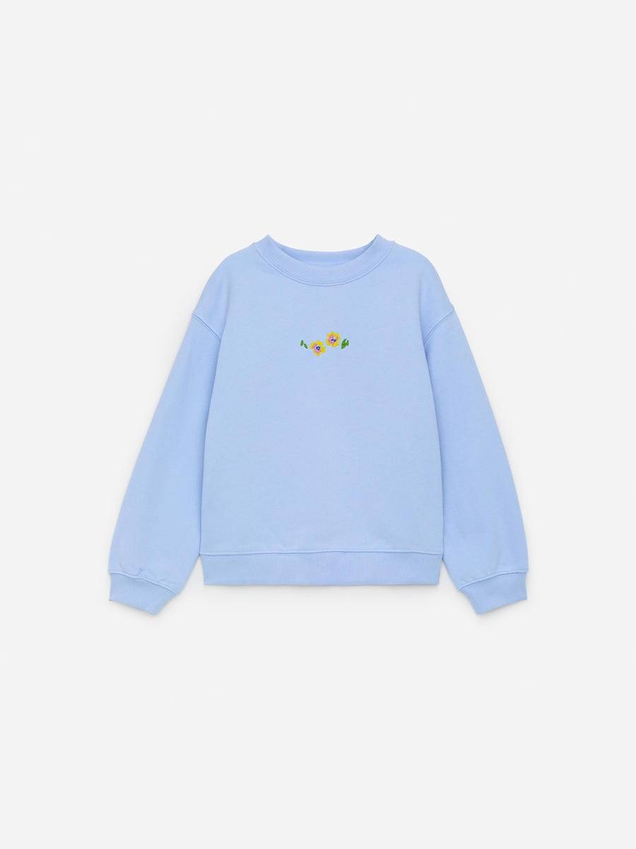 ARKET Sweatshirt Med Brodyr -Blå, 110/116