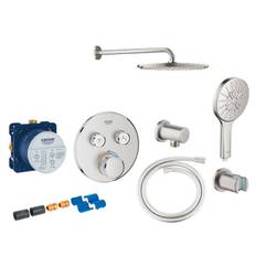 Grohe SmartControl komplet brusesystem m/Rainshower 310 hovedbruser og SmartActive til indbygning - Supersteel