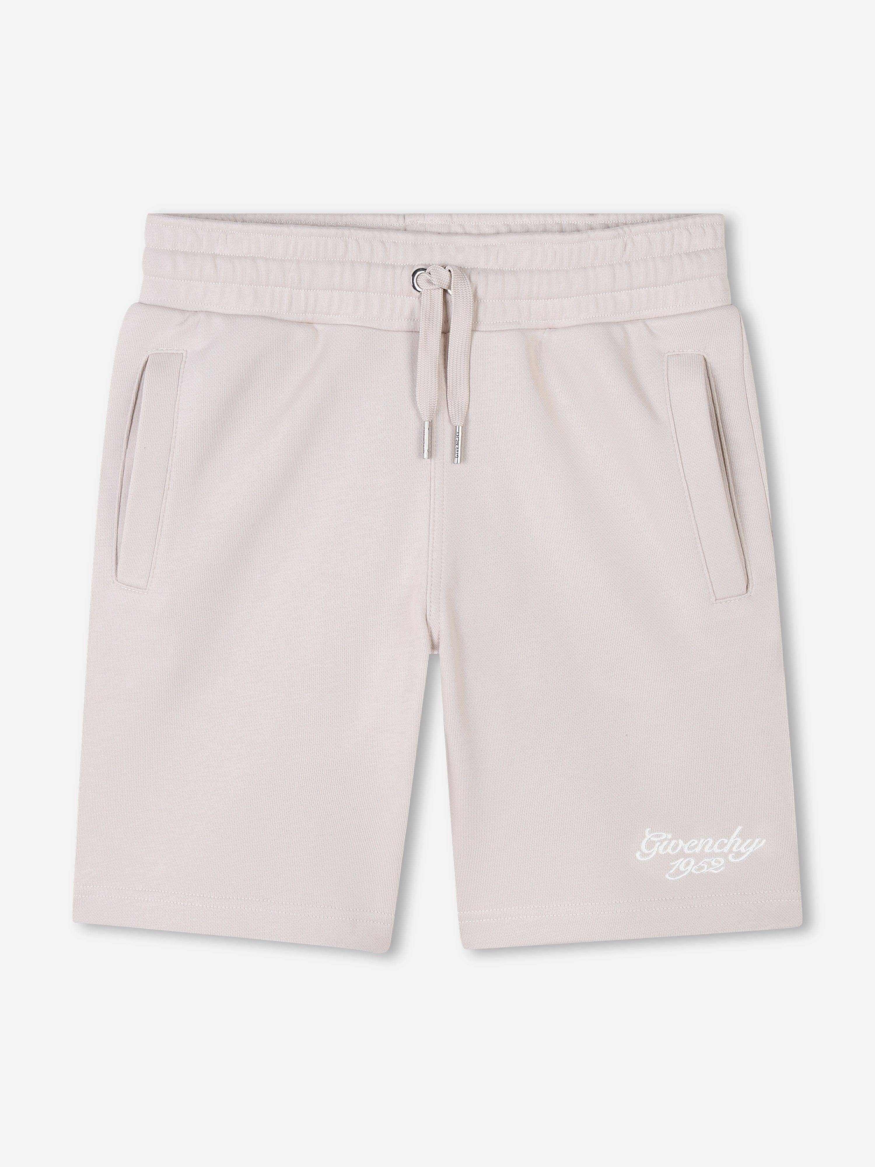 Givenchy Boys Embroidered Logo Shorts in Beige - Beige / 12 Yrs (12 Yrs)